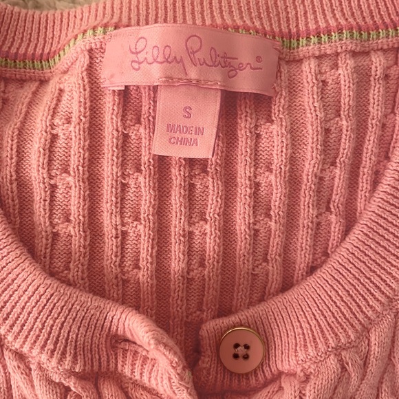 ⭐️ SOLD- Lilly Pulitzer Long Sleeve Cable Knit Cardigan Sweater - Picture 3 of 14